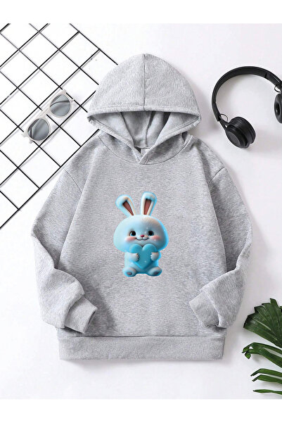 YUNAYT Детски суичър с щампи с качулка