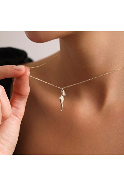 Sembol Gold Hamile Kadın Kolye 14 Ayar