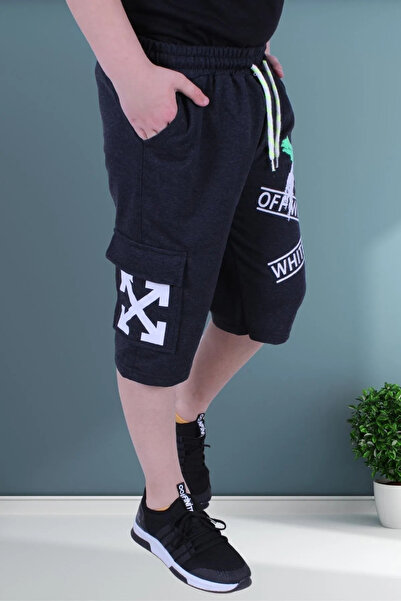 Markahit Boy's anthracite capri pants with x print