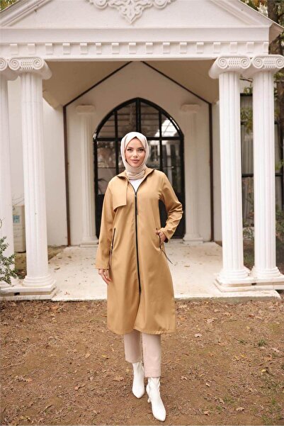 Bwest Long Trench Coat with Zipper and Two Side Pockets - (38-46) - 71231 - Neskafe