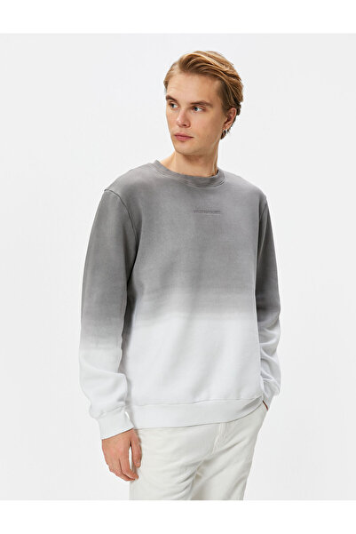 Koton Σλόγκαν Κεντημένο Φούτερ Abstract Printed Crew Neck