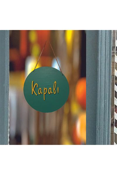 yalıgraf Open Closed Sign - Wood Store Directional Sign