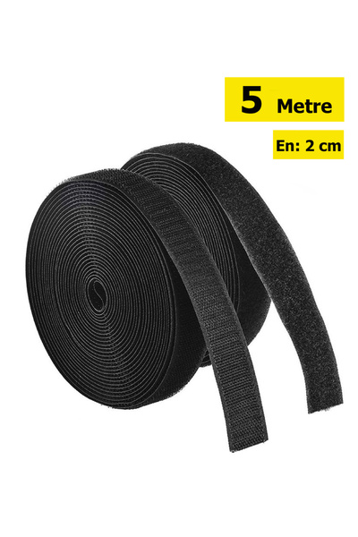 Dünya Magnet 5 Metre - Şerit Cırt Bant, En: 2 Cm, Siyah, Natural, Dişi-erkek ...