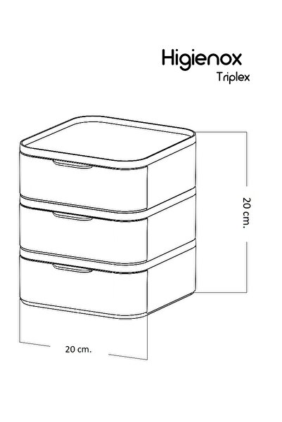 Higienox Olivia Triplex 3 Çekmeceli Dolap içi düzenleyici