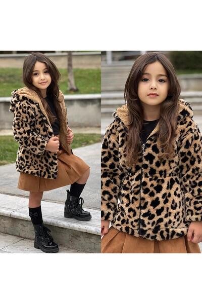KOKOŞ BEBEK Плюшеве пальто з леопардовим принтом