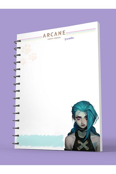 nihonwosekai Arcane Jinx Lol Anime A5 Size Spiral Notebook 50 Sheets