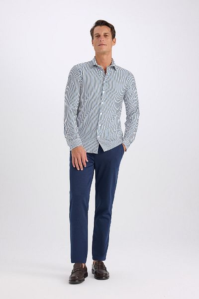 DeFacto Риза с дълъг ръкав с къс ръкав и поло яка Slim Fit D4563AX24AU