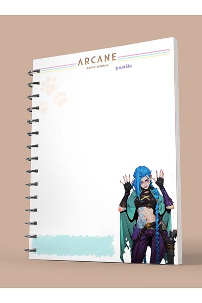 nihonwosekai Arcane Jinx Lol Anime A5 Size Spiral Notebook 50 Sheets