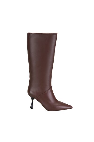 Desa Women's Brown Heeled Leather Boots