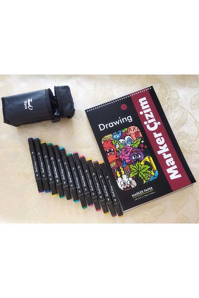 Koala Marker Drawing Pad and Marker Pen (Double Tip) Set