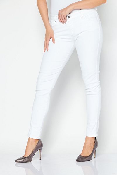 Diesel بنطلون جينز نسائي من Slandy Super Skinny Fit قابل للتمدد بلون سادة، أبيض