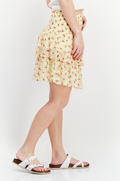 Miss Selfridge Women Floral Print Chiffon Mini Skirt, Multicolor