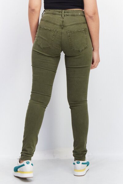 Esprit Women Skinny Fit Washed Stretchable Jeans, Olive