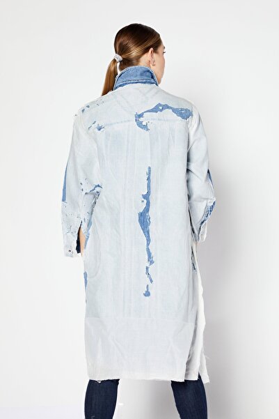 Diesel Women Plain Denim Jacket, Blue