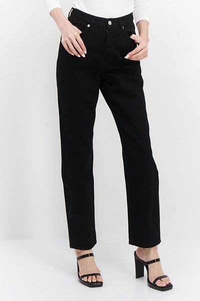 NA-KD Women Regular Fit Plain Stretchable Denim Jeans, Black