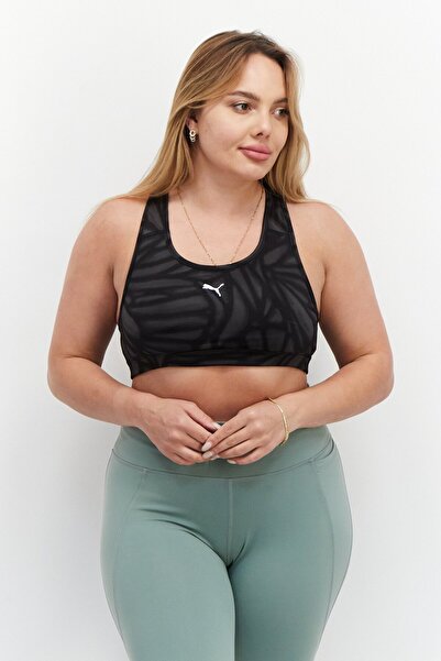 Puma Women Sportswear Fit Padded Brand Logo Sports Bra, Black