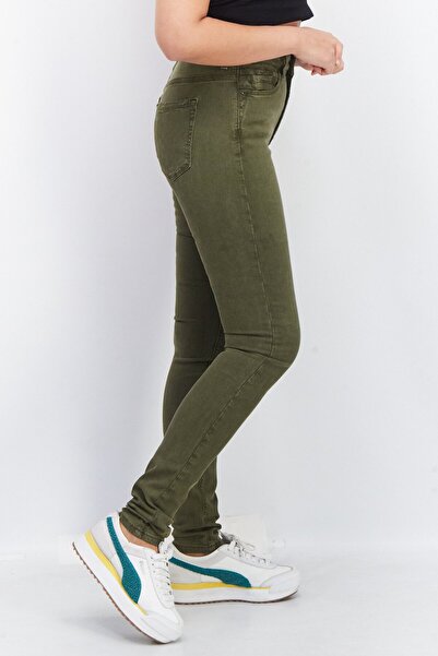 Esprit Women Skinny Fit Washed Stretchable Jeans, Olive
