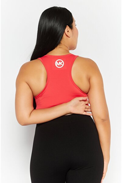 Michael Kors Women Round Neck Sleeveless Training Sport Bra, Coral