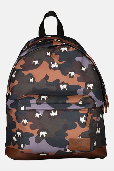 Eastpak حقيبة ظهر للرجال بطبعة كاملة، مقاس 37 طولًا × 43 ارتفاعًا × 4 عرضًا سم، بني