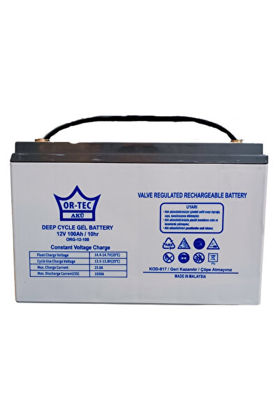 ORTEC 12v 100ah Derin Döngü Jel Solar Sistem Aküsü