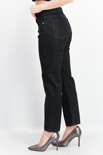 NA-KD Women Mid Waist Slim Leg Solid Denim Jeans, Grey