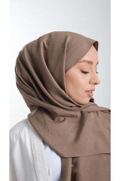 HÜRREM BONE Dark Mink Απλό Κλασικό Σάλι Cotton Jazz Plain 202105 _38