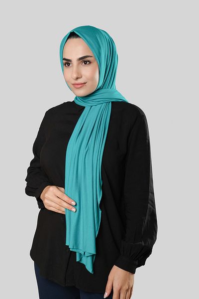 HÜRREM BONE Baby Blue Απλό Κλασικό Σάλι Βισκόζη Lycra Χτενισμένο Βαμβάκι 202101 _11