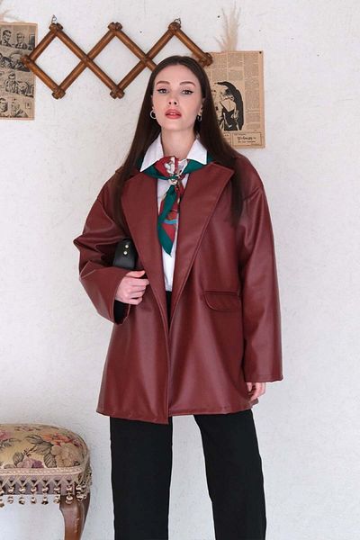 Ceylan Otantik JACHETA DE PIELE ROSIE CLARET