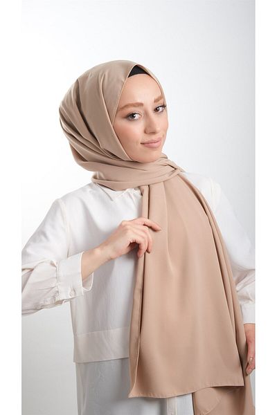 HÜRREM BONE Γάλα Καφέ Απλό Κλασικό Σάλι Medina Silk Απλό 202103 _26