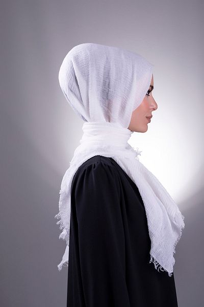 HÜRREM BONE Ecru Plain Classic Shawl Wrapped Shawl 202104_27