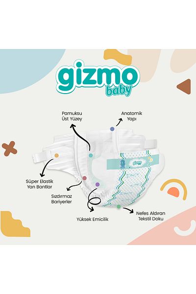 Gizmo Ultra Eco Baby Diapers - Size 3 Midi, 90 Pieces Pack