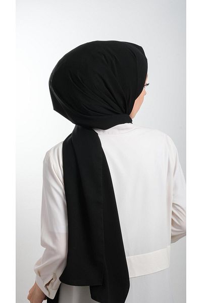 HÜRREM BONE Black Medina Silk Shawl Medina Silk Plain Classic 202103_01