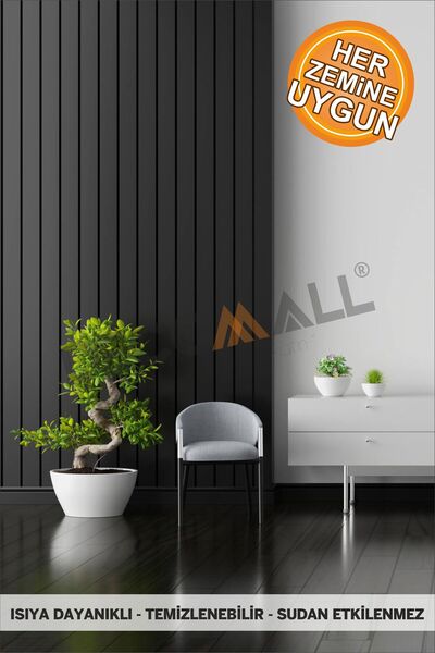 DECOMALL Code126 KENDİNDEN YAPIŞKANLI DUVAR KAPLAMA AHŞAP ÇİTA GÖRÜNÜMLÜ FOLYO İSKANDİNAV PANEL (100X300cm)