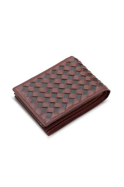 GUARD Knitted Patterned Tan Brown Genuine Leather Men's Wallet - Grd2412Wt1067