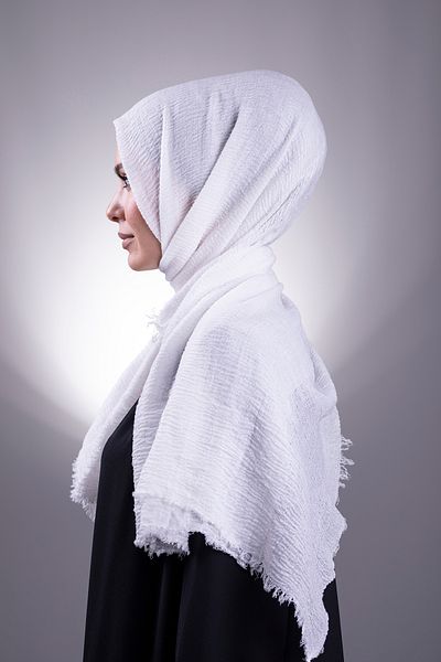 HÜRREM BONE Ecru Plain Classic Shawl Wrapped Shawl 202104_27