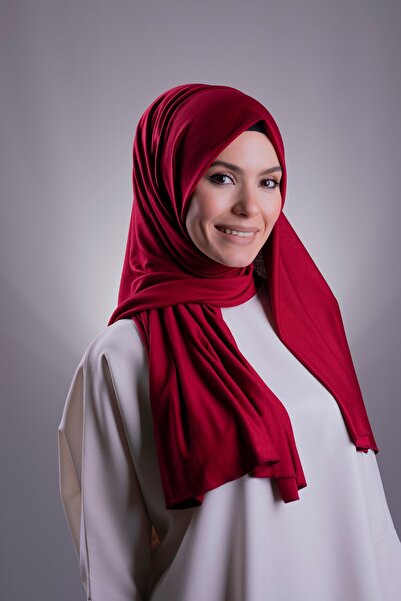 HÜRREMBONE SARAYDAN GELEN GÜZELLİK شال مدرسي كلاسيكي بلون أحمر كلاريت من قماش...