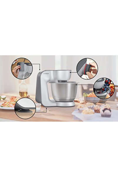 Bosch Mum58359 Serie 4 Mutfak Makinesi Mum 5 1000 W Metalik Inoks Gümüş