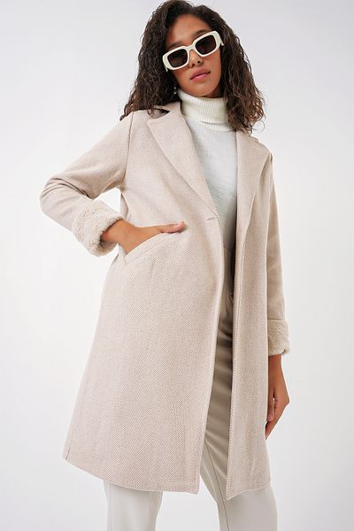 Bigdart 9085 Fish Back Cashew Coat - M. Cream