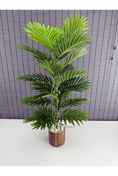 Bahçem Yapay Yapraklı Palmiye Ağacı Ahşap Saksılı 23 Yaprak 85cm