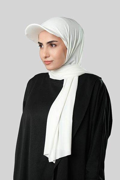 HÜRREM BONE Κρέμα Practical Prepasted Hat Hijab Shawl Sandy Plain 3008_40