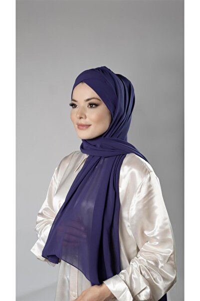 HÜRREM BONE Mor Pratik Hazır Geçmeli Bone Şal Şifon Kendinden Boneli Tek Bantlı 1453_22