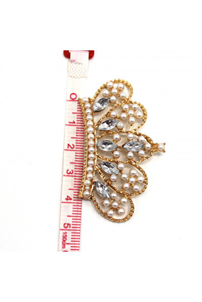 Turgut Brode Ellipse Crystal Stone Pearl Queen Crown