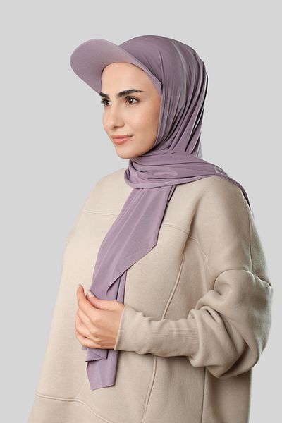 HÜRREM BONE Λιλά Πρακτικό Έτοιμο Καπέλο Σάλι Hijab Sandy Plain 3008_28