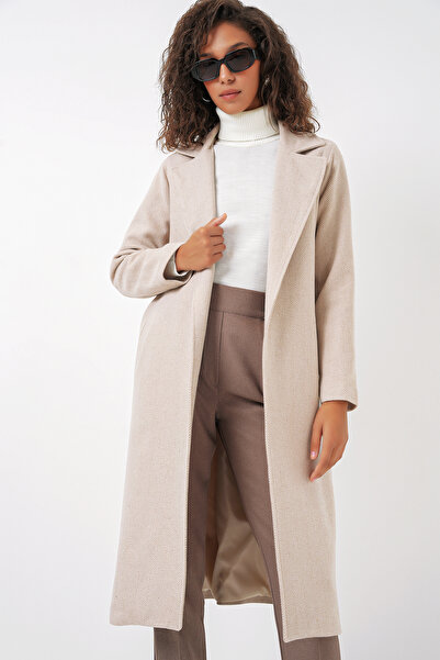 Bigdart 9118 Παλτό με διπλό γιακά - Κρεμ