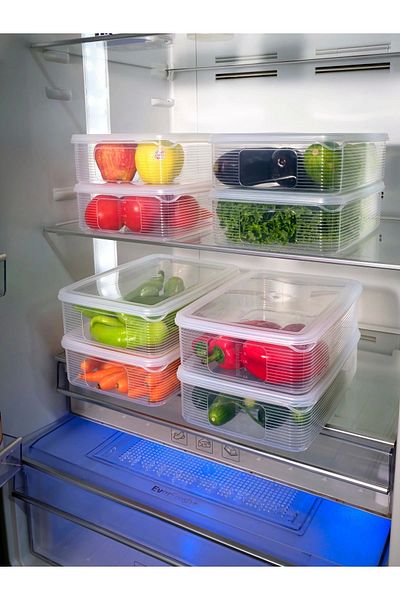 Ecolux Vacuumed 100% Leak Proof 2 Pieces 3.5 Lt Large Size Rectangular Food Storage Container Set with Indicator