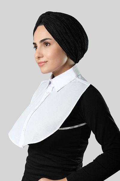 HÜRREM BONE White Shirt Collared Neck Collar Terikoton Plain 1015_42