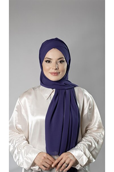 HÜRREM BONE Mor Pratik Hazır Geçmeli Bone Şal Şifon Kendinden Boneli Tek Bantlı 1453_22