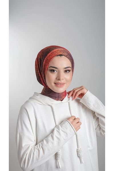 HÜRREM BONE أحمر عملي جاهز للحجاب المتشابك العظم الرملي قماش الباتيك منقوشة 2101d_31