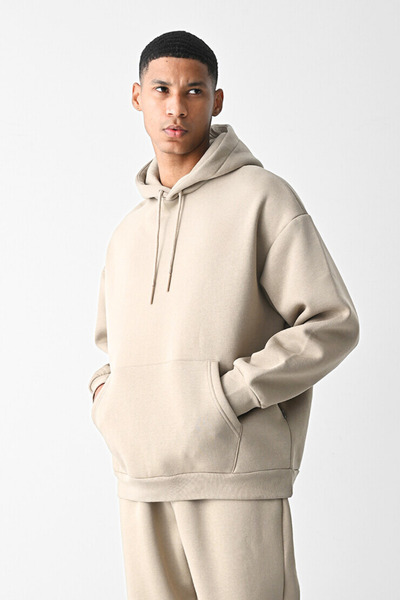 CMZ COLLECTİON Ανδρικό φούτερ με κουκούλα σε χαλαρή γραμμή oversize