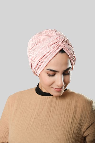 HÜRREM BONE Πούδρα σταυρός μαζευμένος πλισέ Hijab Bonnet Fukuro με αυτοσχεδιασμό 2316_06